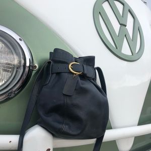 Coach leather drawstring bucket crossbody